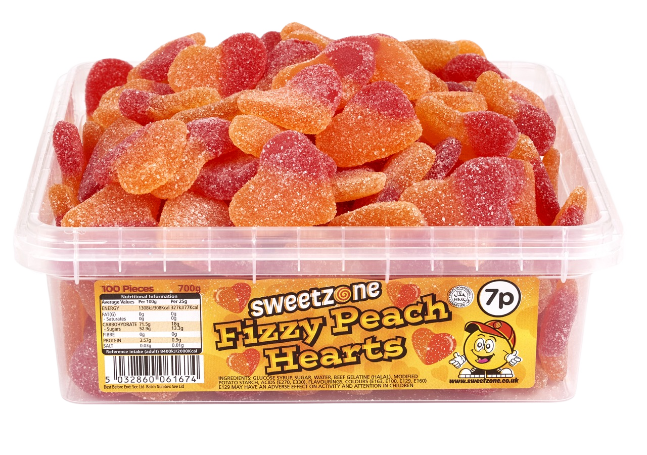 Fizzy Peach Hearts