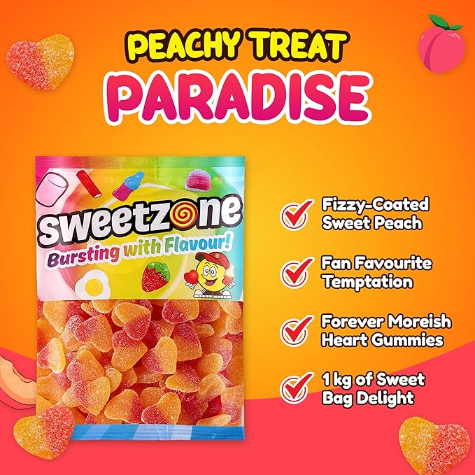 Fizzy Peach Hearts