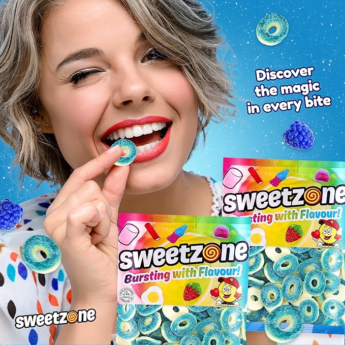 Sour Blue Raspberry Rings