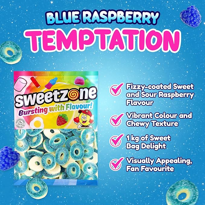 Sour Blue Raspberry Rings